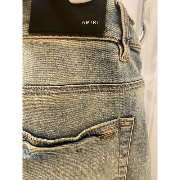 Amiri Scarves Art Patch Skinny Distressed Denim Jeans Size 38 x 31 - Picture 6 of 10